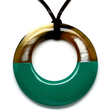 Horn & Lacquer Pendant #5706 - HORN JEWELRY