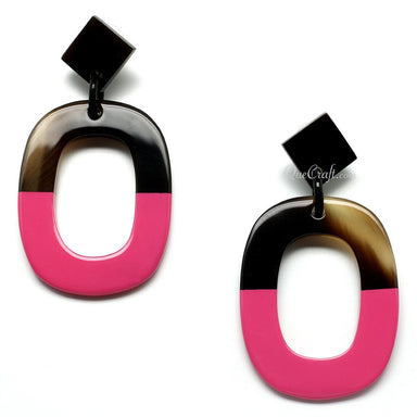 Horn & Lacquer Earrings #10758 - HORN JEWELRY