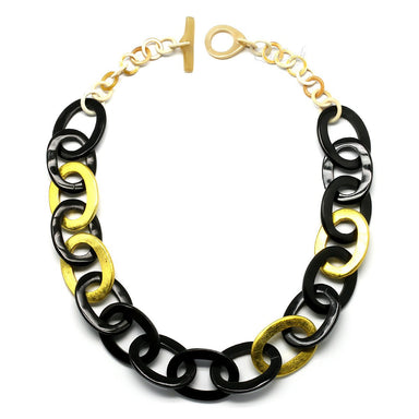 Horn & Lacquer Chain Necklace #9671 - HORN JEWELRY