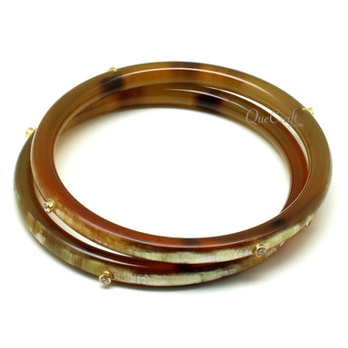 Horn & CZ Bangle Bracelets #11951 - HORN JEWELRY