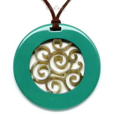 Horn & Lacquer Pendant #11650 - HORN JEWELRY
