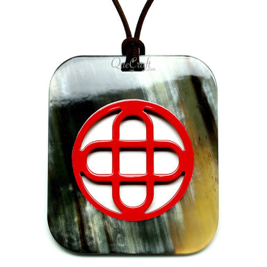 Horn & Lacquer Pendant #12067 - HORN JEWELRY
