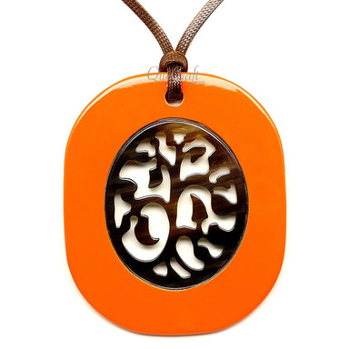 Horn & Lacquer Pendant #12257 - HORN JEWELRY