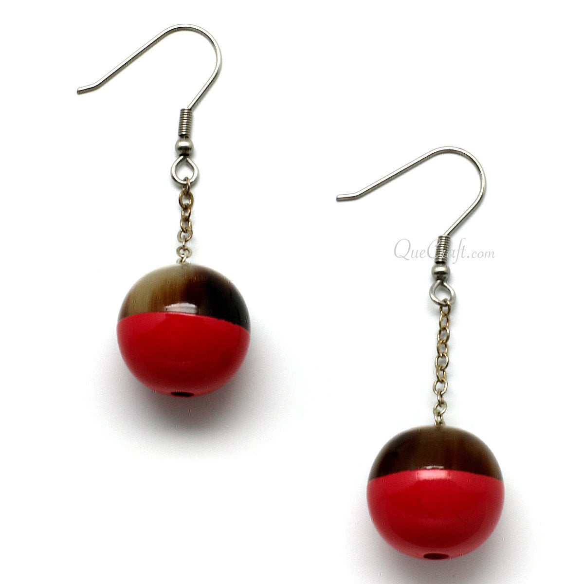 Horn & Lacquer Earrings #5142 - HORN JEWELRY