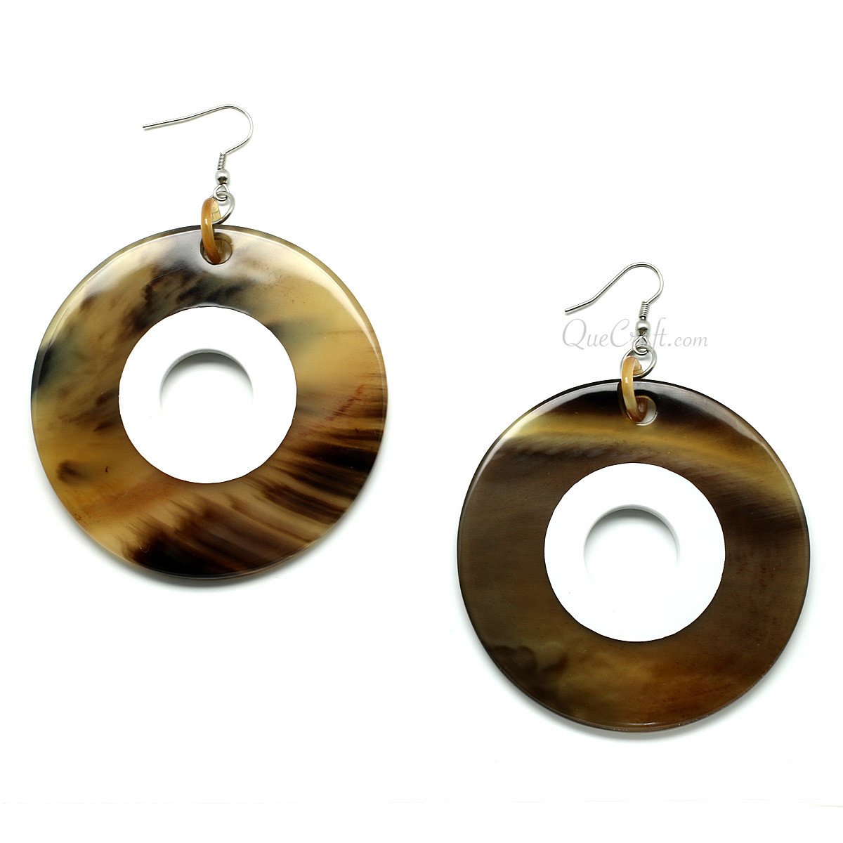 Horn & Lacquer Earrings #11471 - HORN JEWELRY