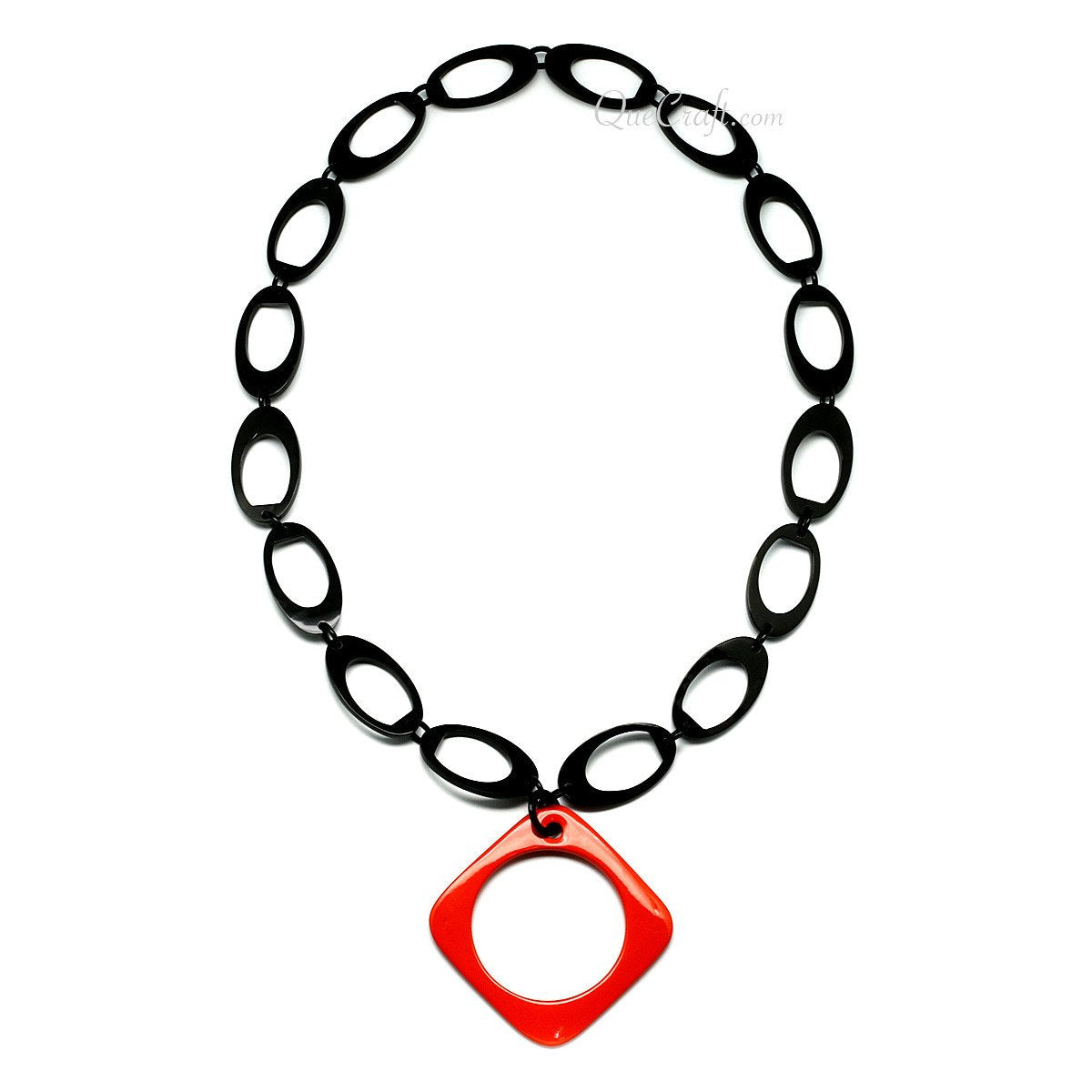 Horn & Lacquer Chain Necklace #11079 - HORN JEWELRY