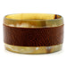 Horn & Leather Bangle Bracelet  #8738 - HORN JEWELRY