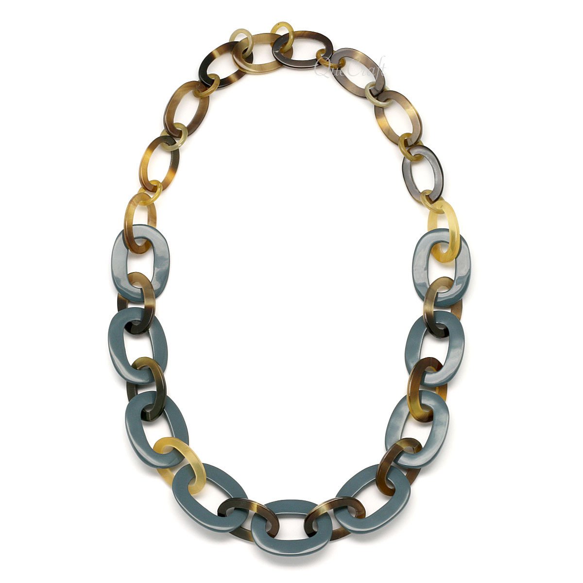 Horn & Lacquer Chain Necklace #4392 - HORN JEWELRY