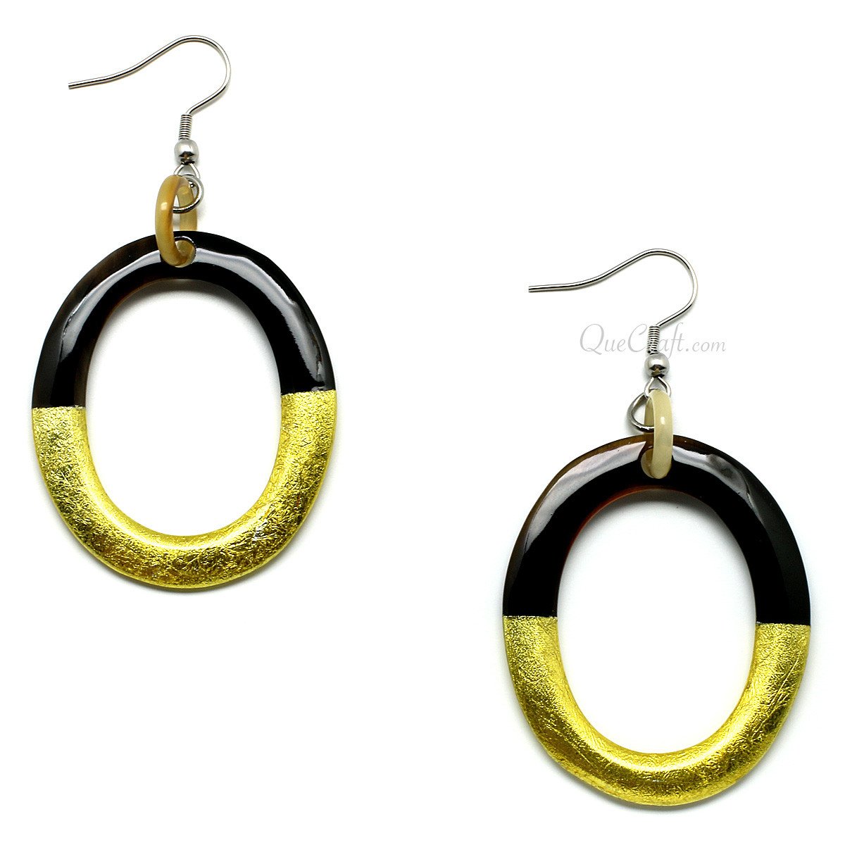 Horn & Lacquer Earrings #11173 - HORN JEWELRY