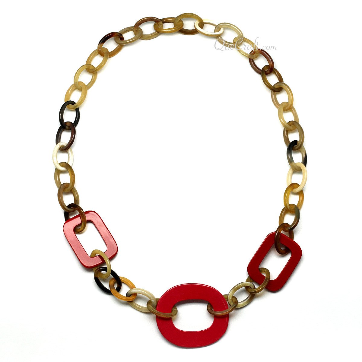 Horn & Lacquer Chain Necklace #11274 - HORN JEWELRY