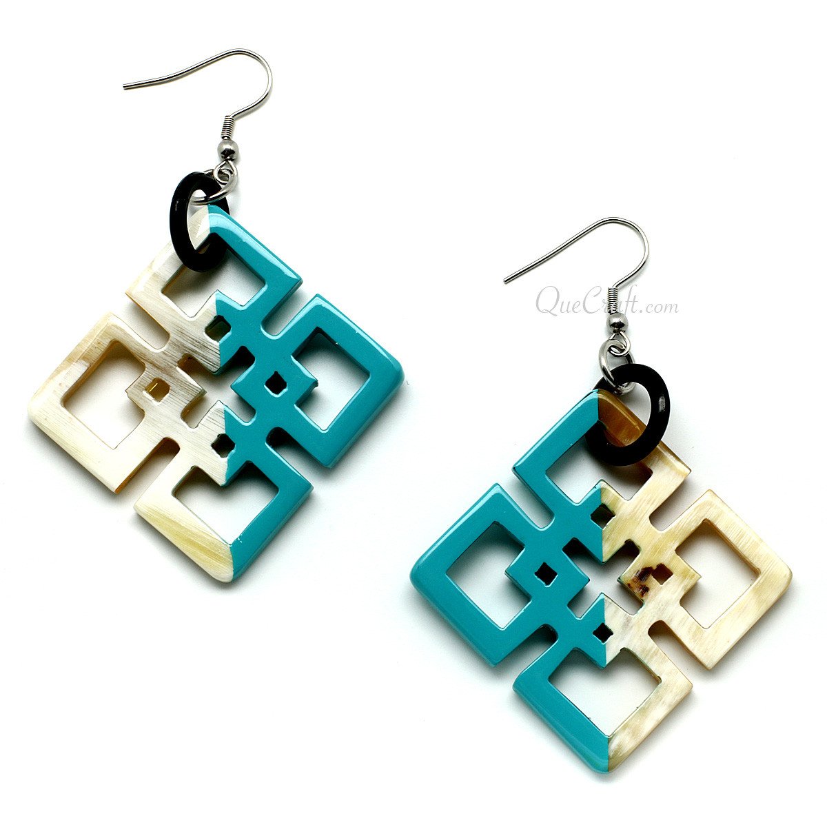 Horn & Lacquer Earrings #11385 - HORN JEWELRY