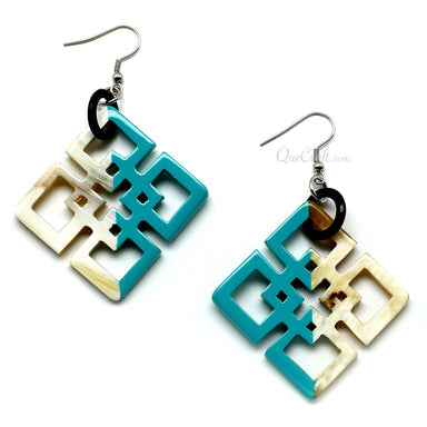 Horn & Lacquer Earrings #11385 - HORN JEWELRY