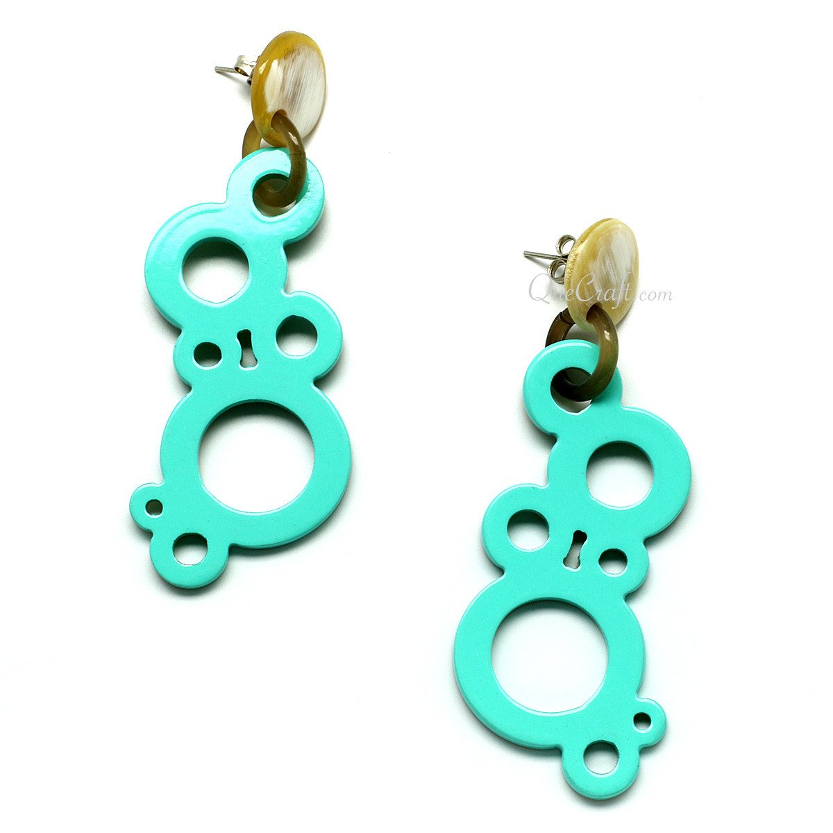 Horn & Lacquer Earrings #11204 - HORN JEWELRY