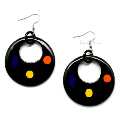 Horn & Lacquer Earrings #11383 - HORN JEWELRY