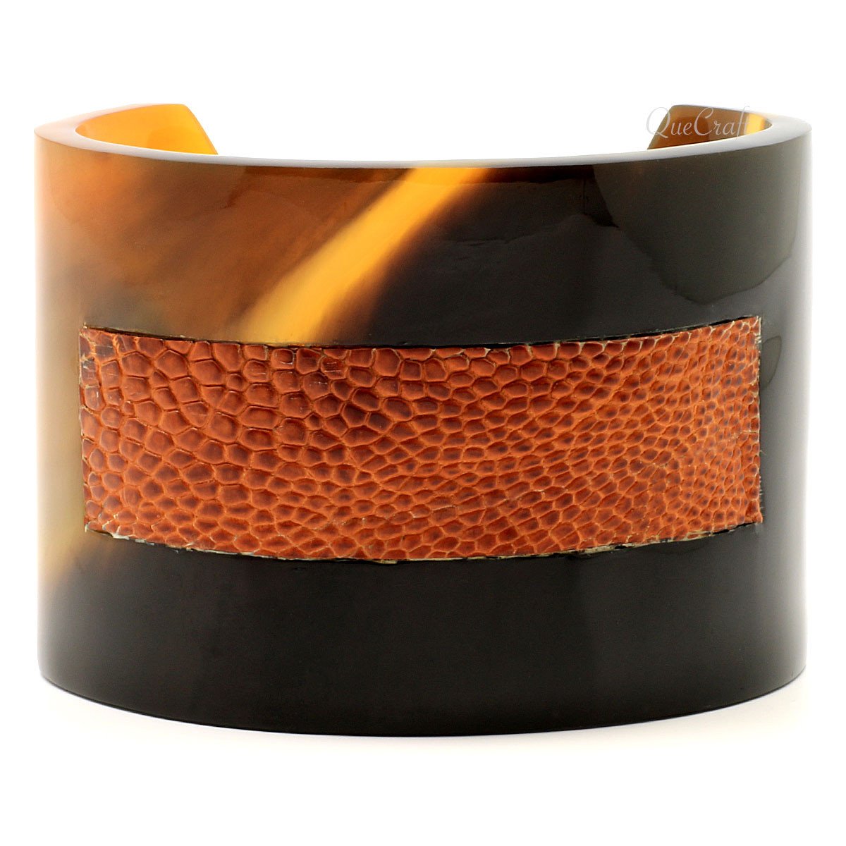 Horn & Leather Cuff Bracelet #6693 - HORN JEWELRY
