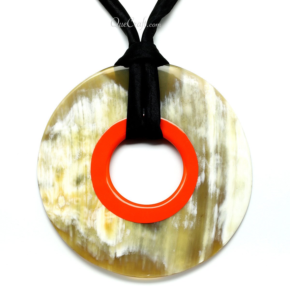 Horn & Lacquer Pendant #11380 - HORN JEWELRY
