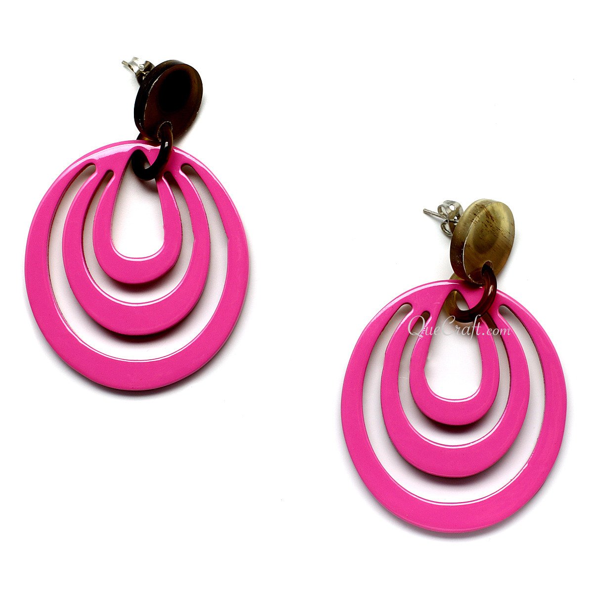 Horn & Lacquer Earrings #11111 - HORN JEWELRY