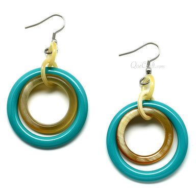 Horn & Lacquer Earrings #11386 - HORN JEWELRY