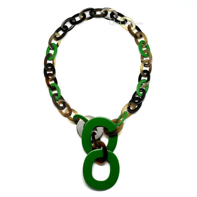 Horn & Lacquer Chain Necklace #10753 - HORN JEWELRY