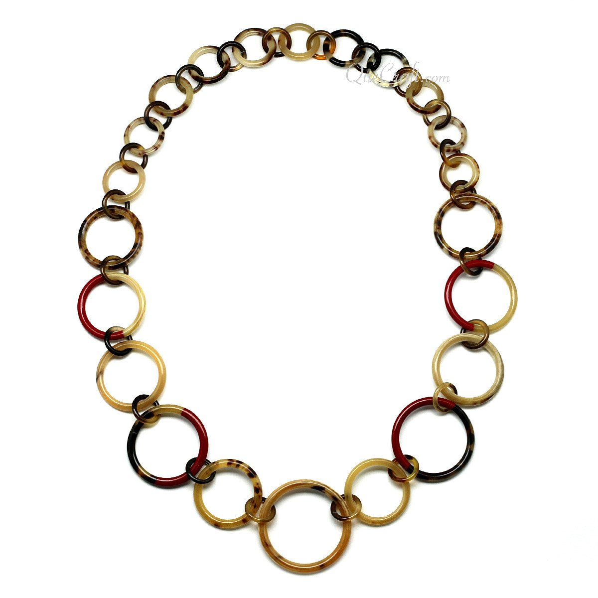 Horn & Lacquer Chain Necklace #11277 - HORN JEWELRY