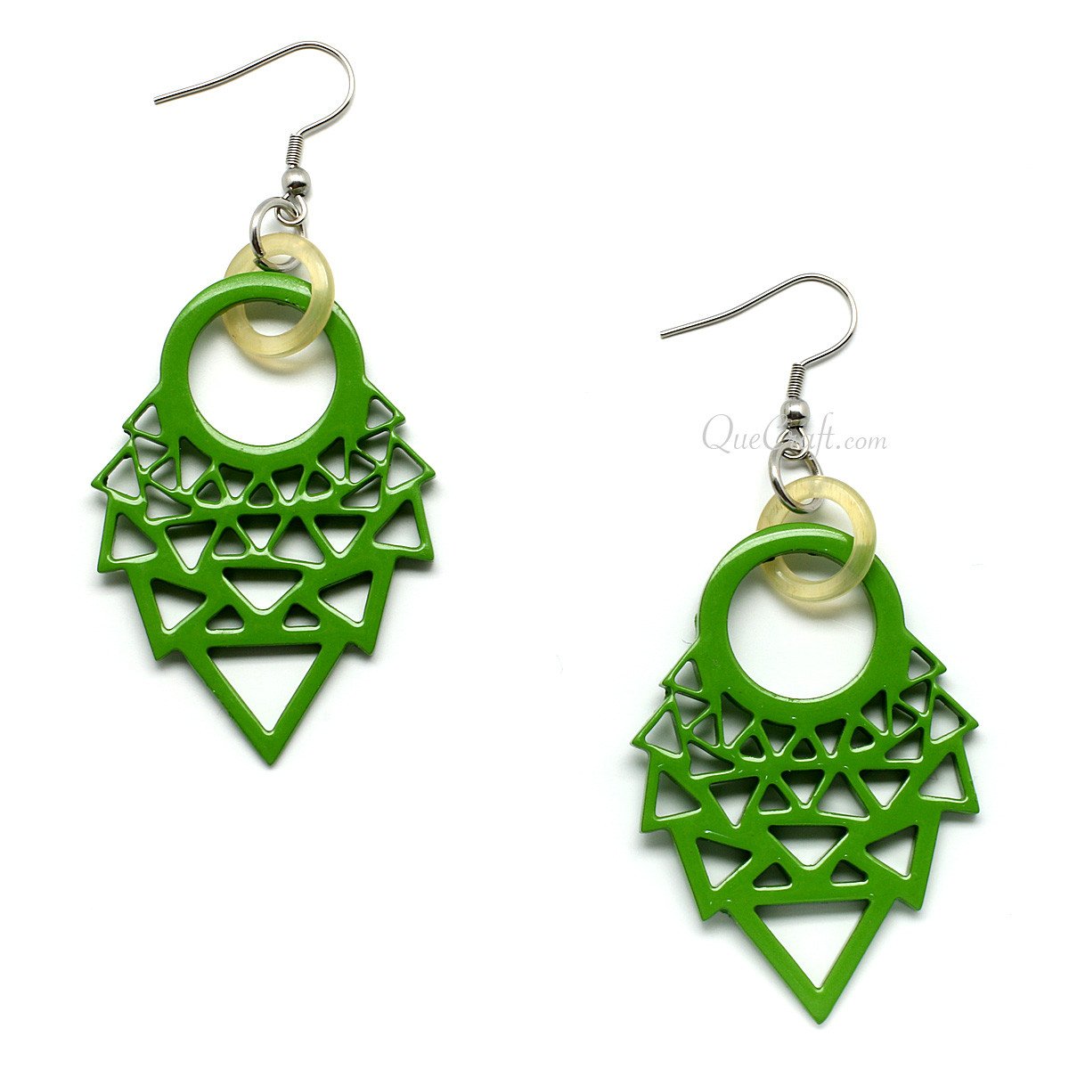 Horn & Lacquer Earrings #11167 - HORN JEWELRY