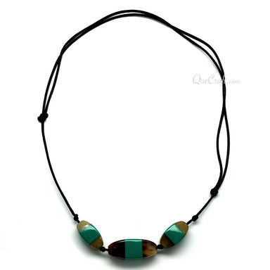 Horn & Lacquer String Necklace #11364 - HORN JEWELRY
