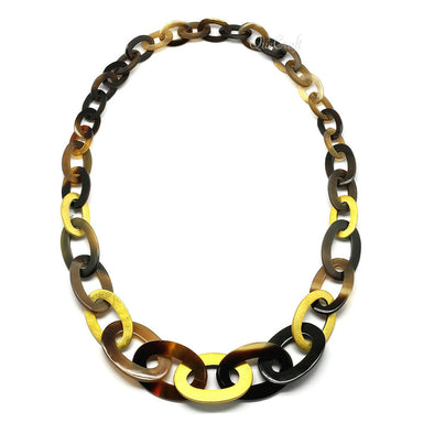 Horn & Lacquer Chain Necklace #6807 - HORN JEWELRY