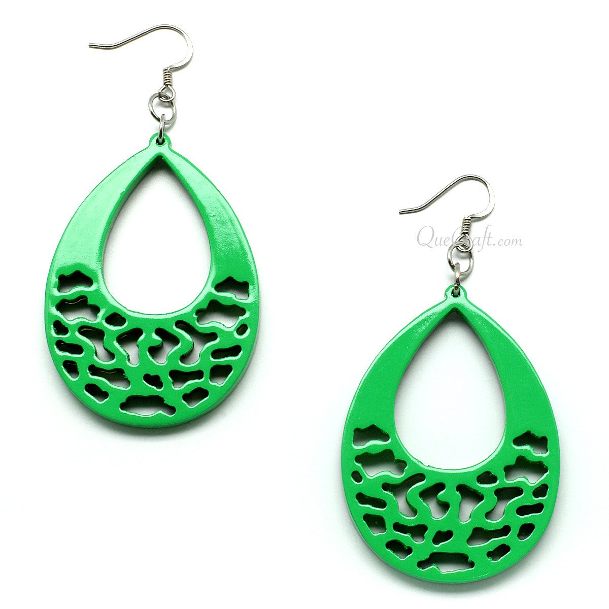 Horn & Lacquer Earrings #11206 - HORN JEWELRY