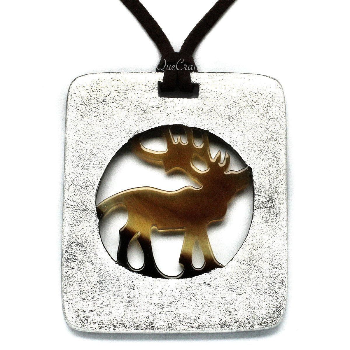Horn & Lacquer Pendant #6572 - HORN JEWELRY