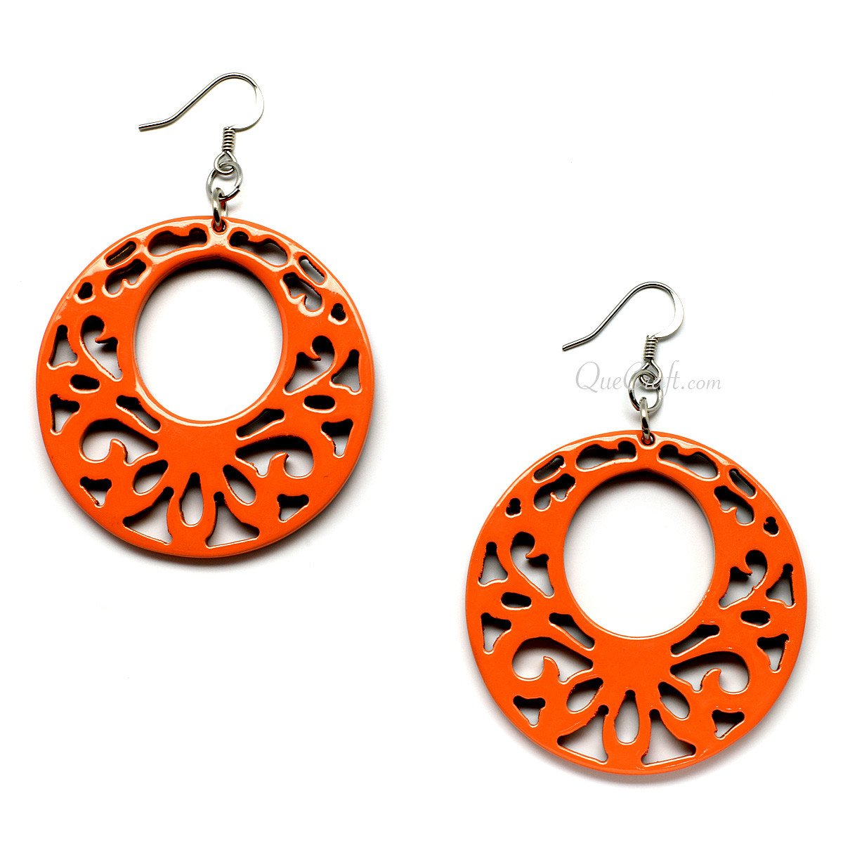 Horn & Lacquer Earrings #11100 - HORN JEWELRY