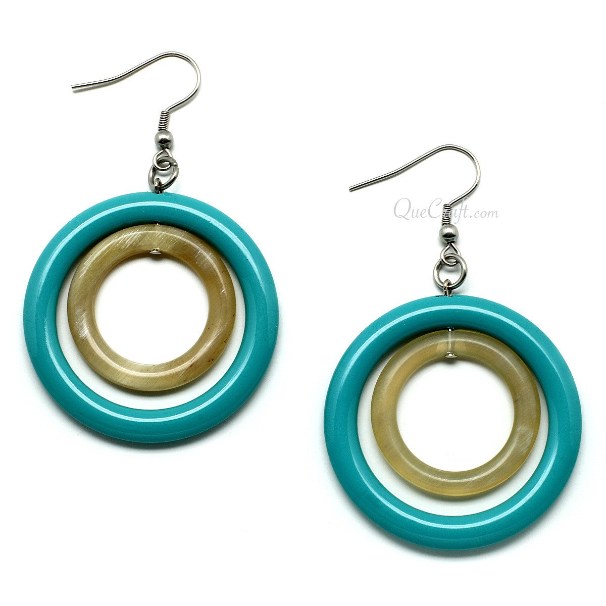 Horn & Lacquer Earrings #11387 - HORN JEWELRY