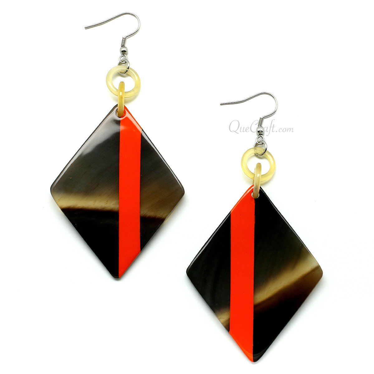 Horn & Lacquer Earrings #11393 - HORN JEWELRY