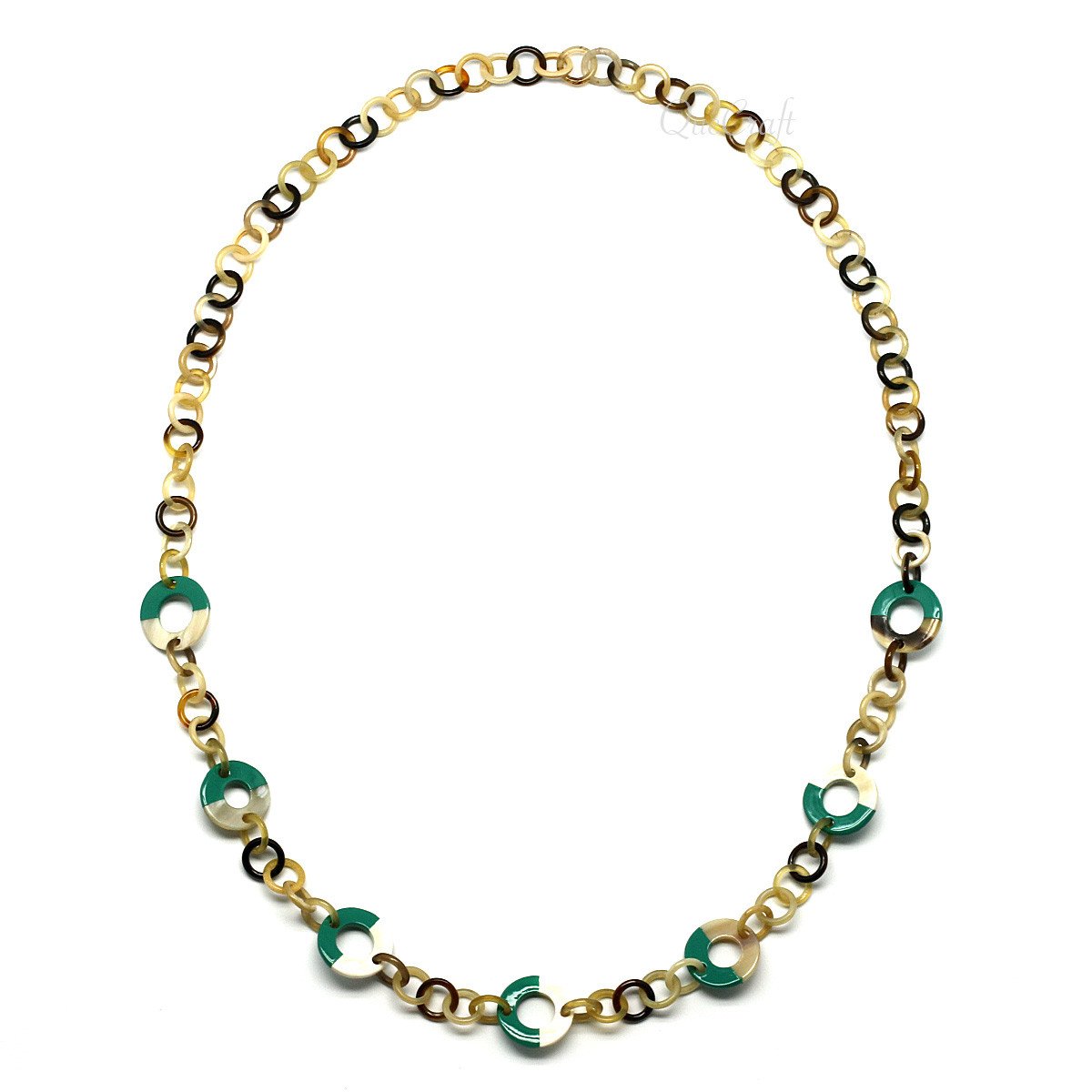 Horn & Lacquer Chain Necklace #9724 - HORN JEWELRY