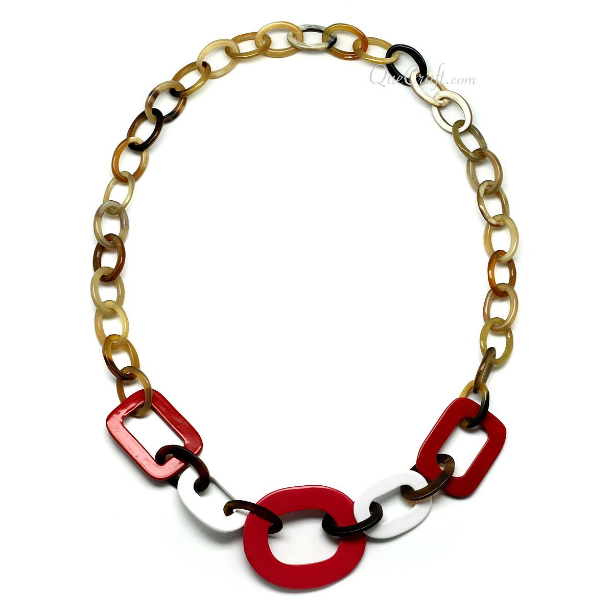 Horn & Lacquer Chain Necklace #11272 - HORN JEWELRY