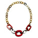 Horn & Lacquer Chain Necklace #11272 - HORN JEWELRY