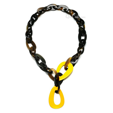 Horn & Lacquer Chain Necklace #11282 - HORN JEWELRY