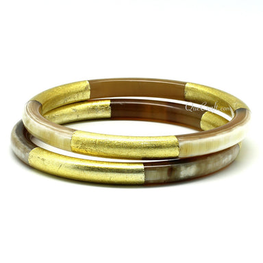 Horn & Lacquer Bangle Bracelets #11504 - HORN JEWELRY
