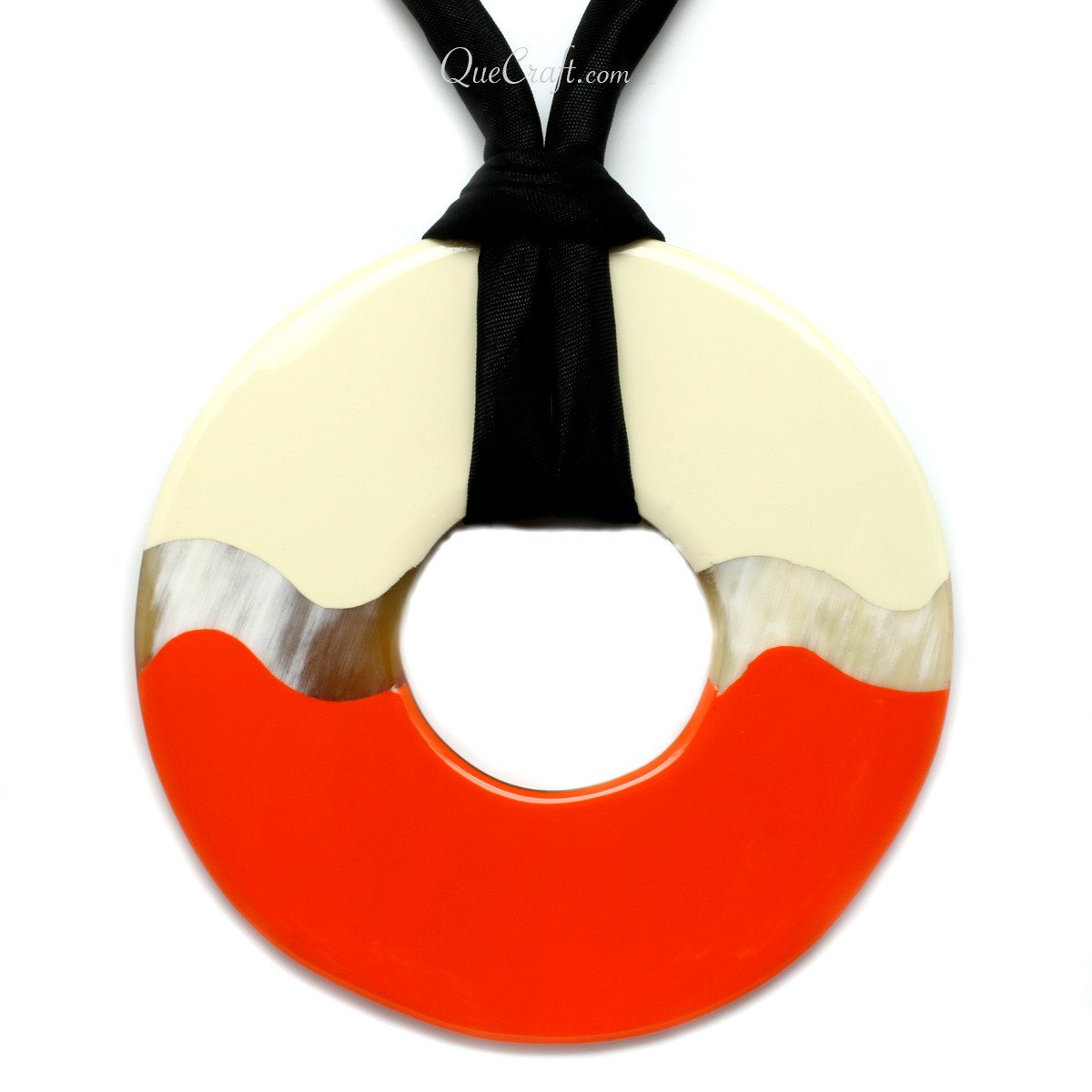 Horn & Lacquer Pendant #11358 - HORN JEWELRY