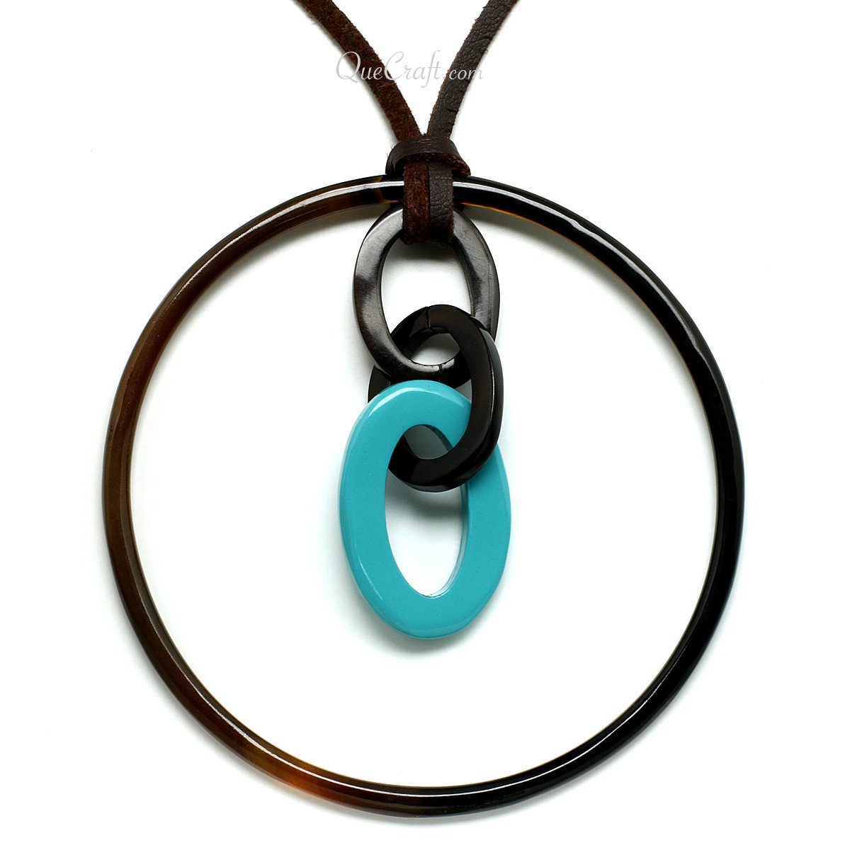 Horn & Lacquer Pendant #11451 - HORN JEWELRY