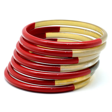 Horn & Lacquer Bangle Bracelets #11418 - HORN JEWELRY