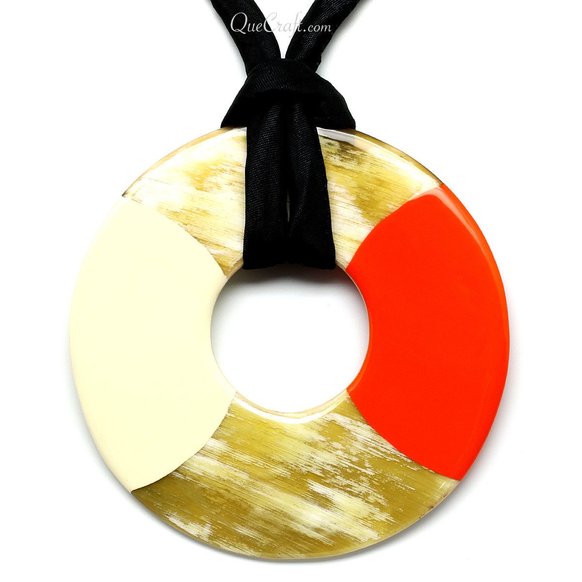 Horn & Lacquer Pendant #11354 - HORN JEWELRY