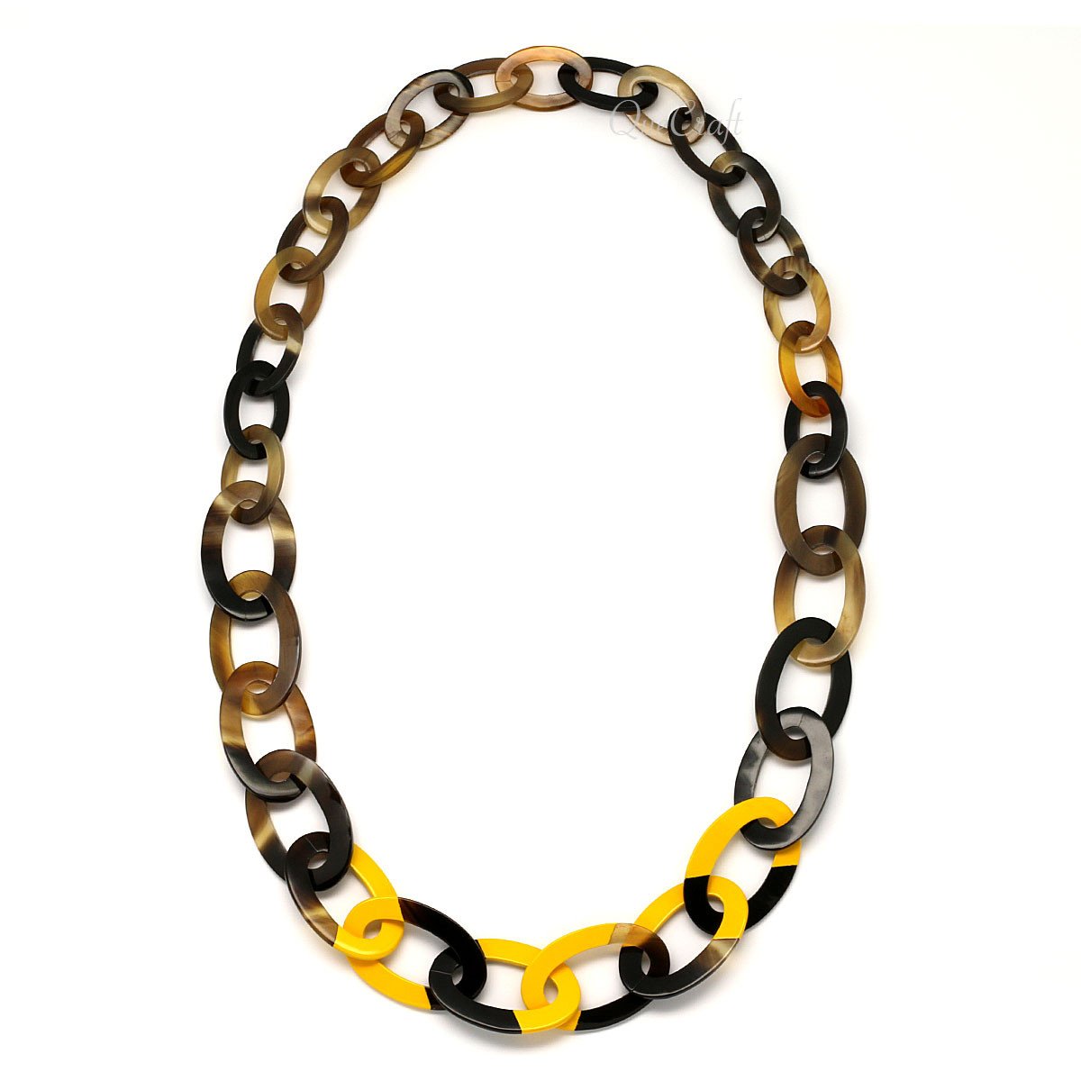 Horn & Lacquer Chain Necklace #4494 - HORN JEWELRY