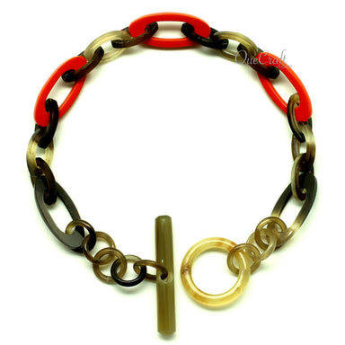 Horn & Lacquer Chain Bracelet #13189 - HORN JEWELRY