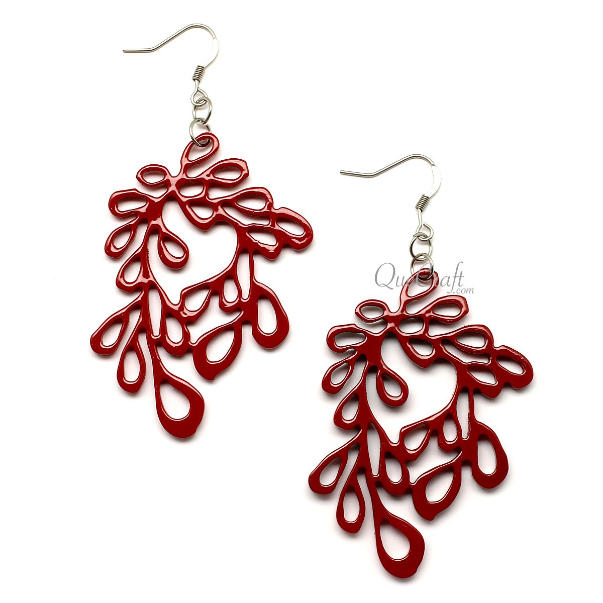 Horn & Lacquer Earrings #11438 - HORN JEWELRY