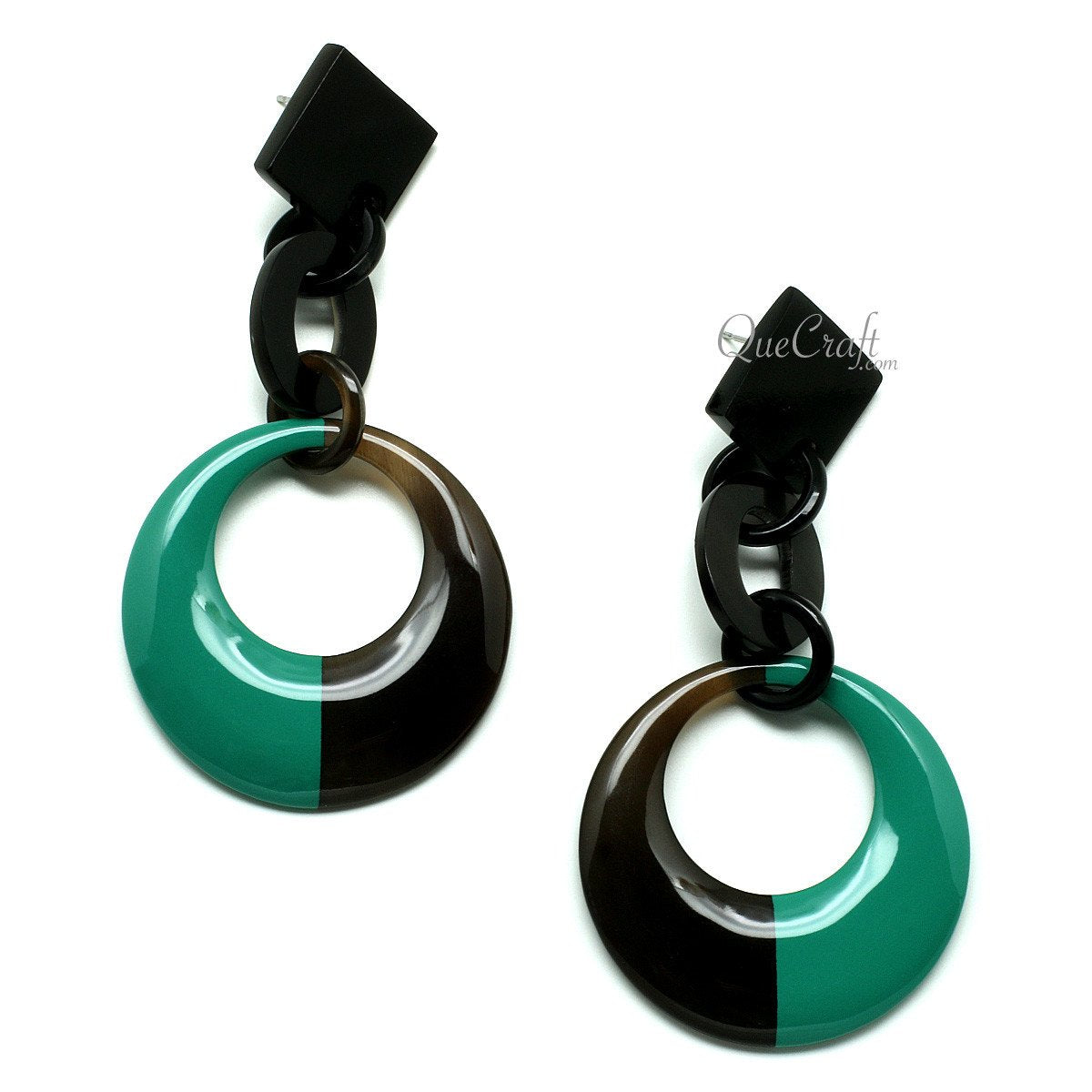 Horn & Lacquer Earrings #11946 - HORN JEWELRY