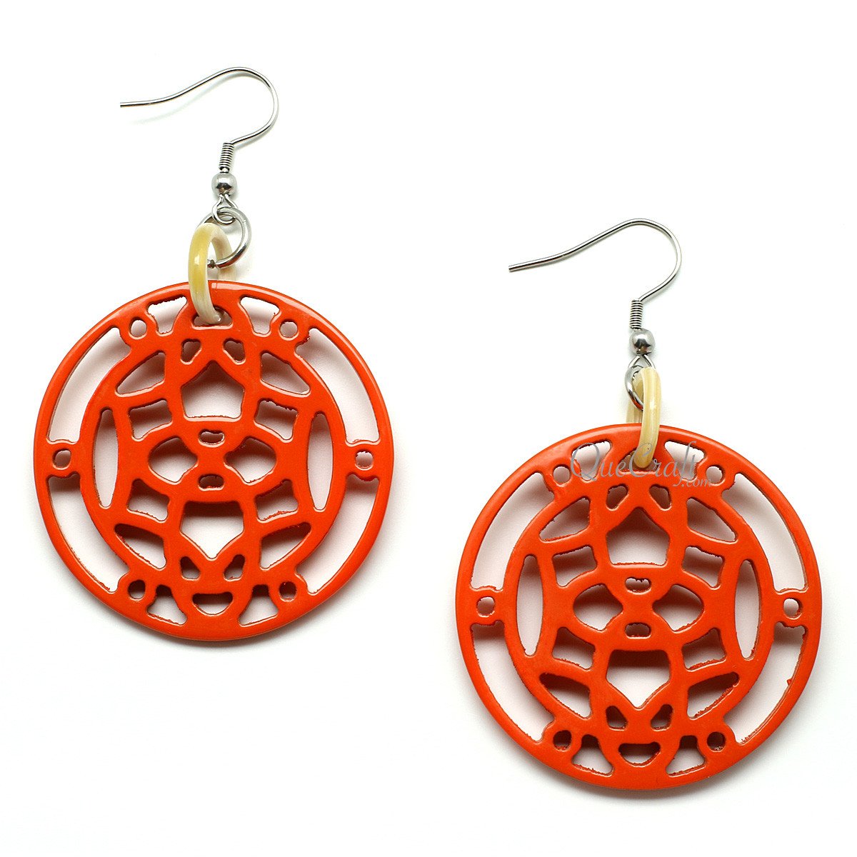 Horn & Lacquer Earrings #11977 - HORN JEWELRY