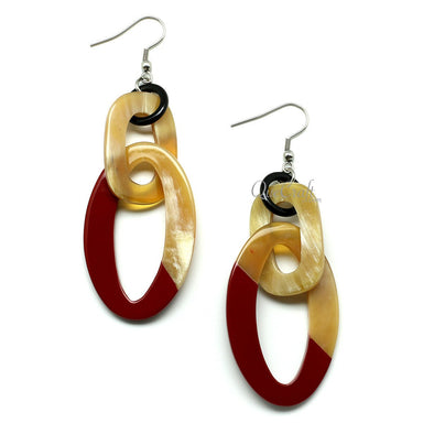 Horn & Lacquer Earrings #11987 - HORN JEWELRY