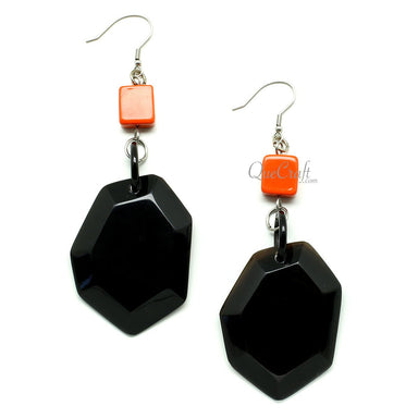 Horn & Lacquer Earrings #12097 - HORN JEWELRY