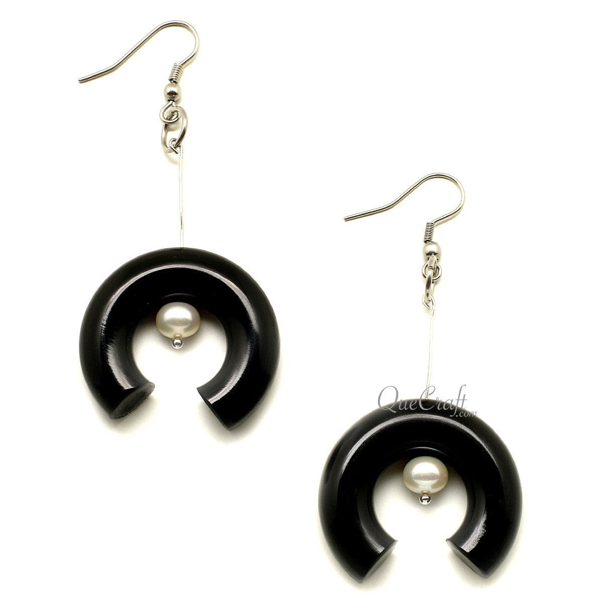 Horn & Pearl Earrings #12191 - HORN JEWELRY