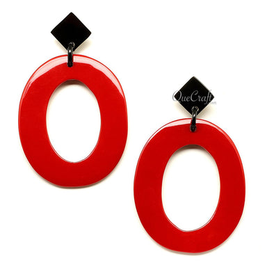 Horn & Lacquer Earrings #12197 - HORN JEWELRY